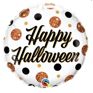 Happy Halloween Sparkly Dots Balloon